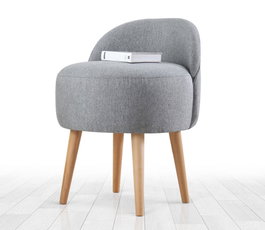 Atelier Del Sofa Puff de Algodón y Lino Gris